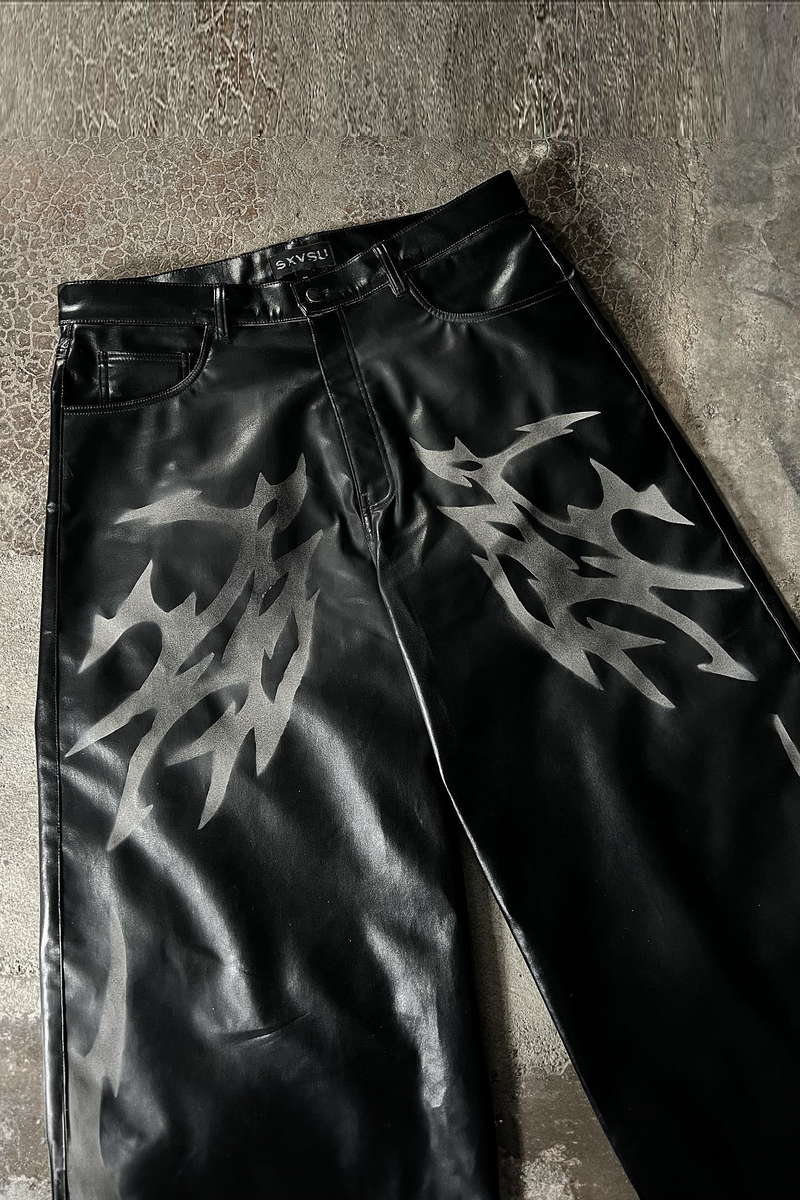 Heavy Leather Designer Pants