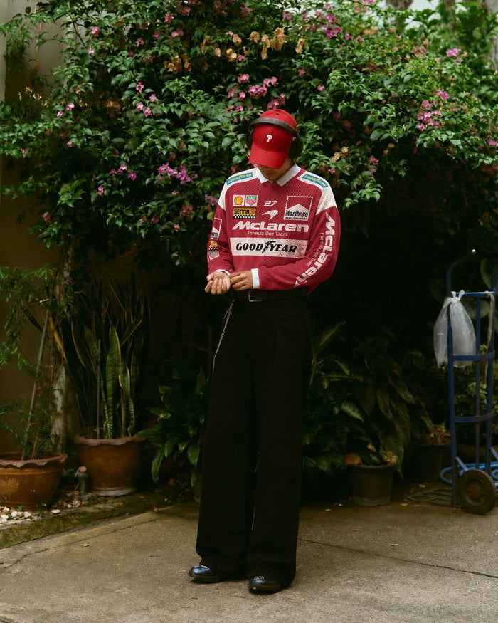 Rosso Grid Racing Mesh Top